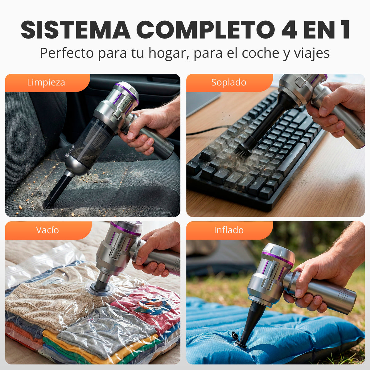 VIP - Aspiradora de mano 4-en-1 Jupplies Air