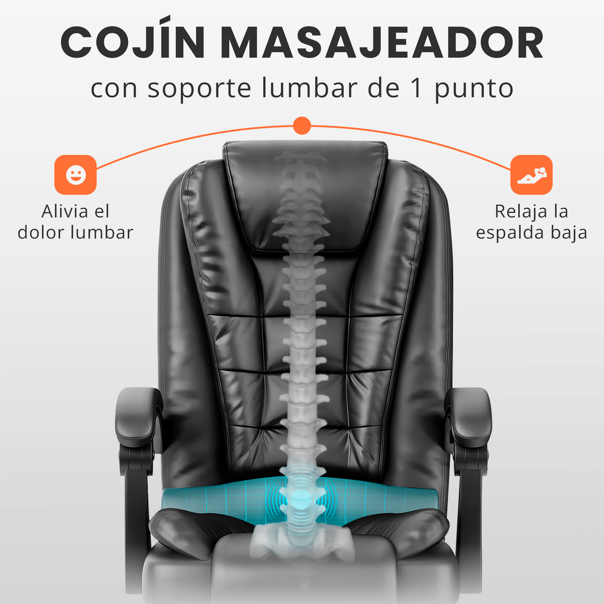 Silla de oficina ergonómica con masajeador lumbar