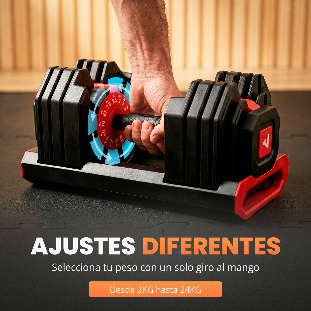 Mancuerna ajustable profesional 2,5kg a 24kg