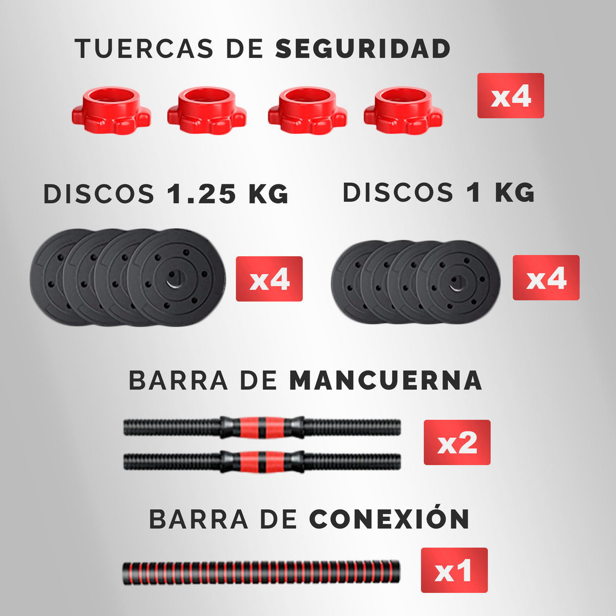 Juego de pesas ajustables