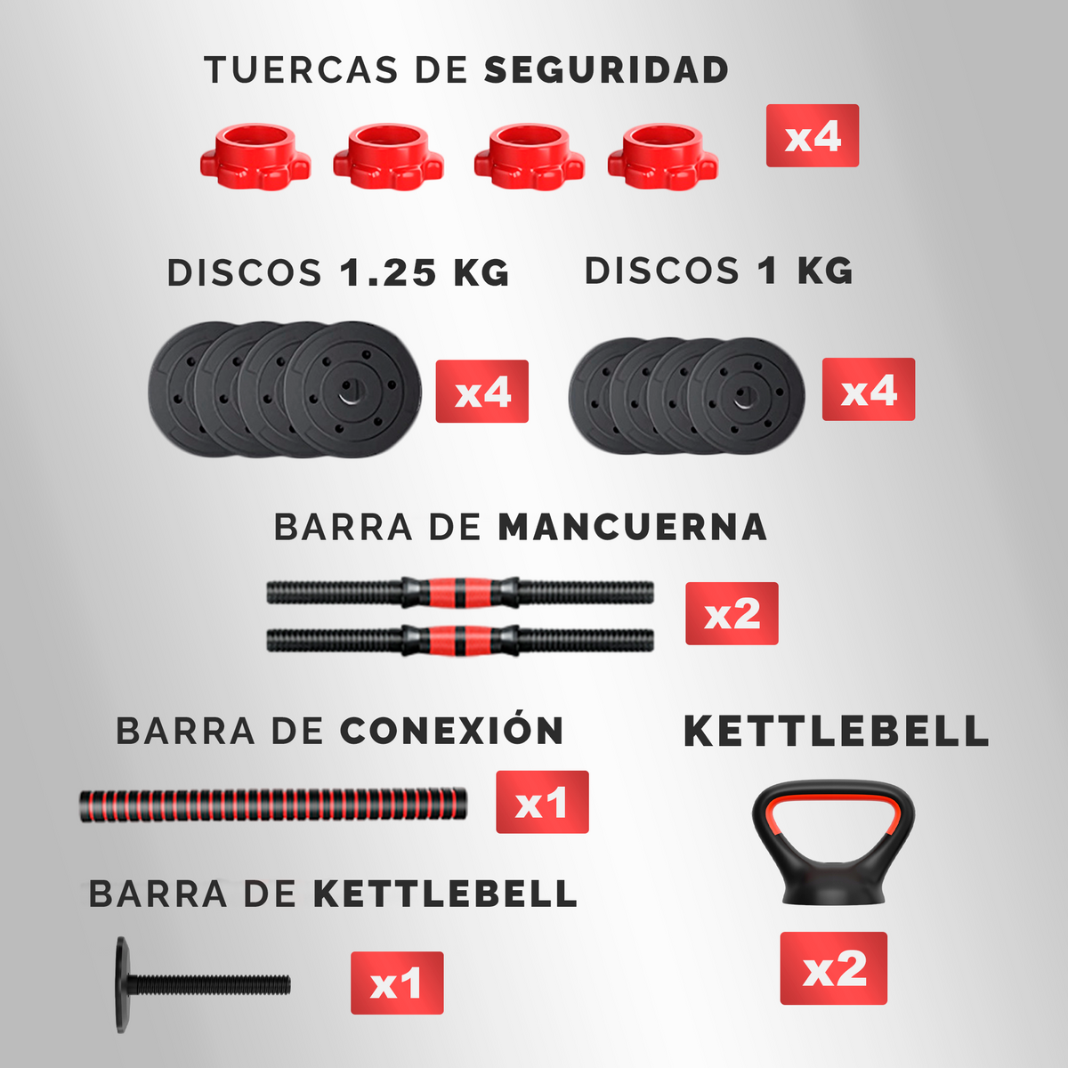Juego de pesas ajustables