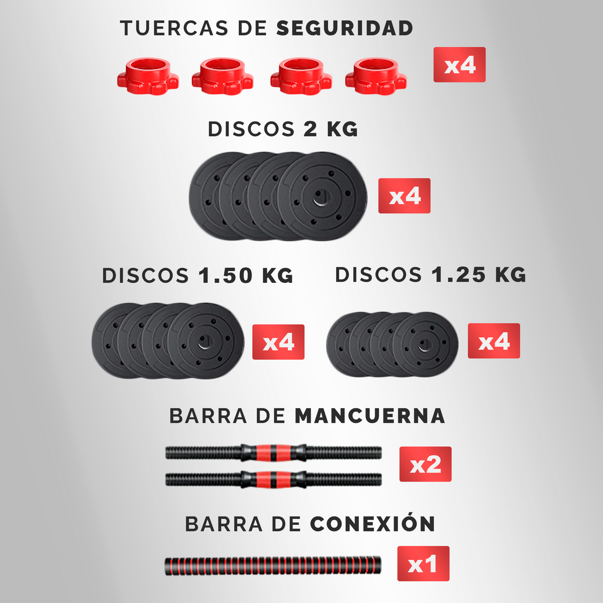 Juego de pesas ajustables