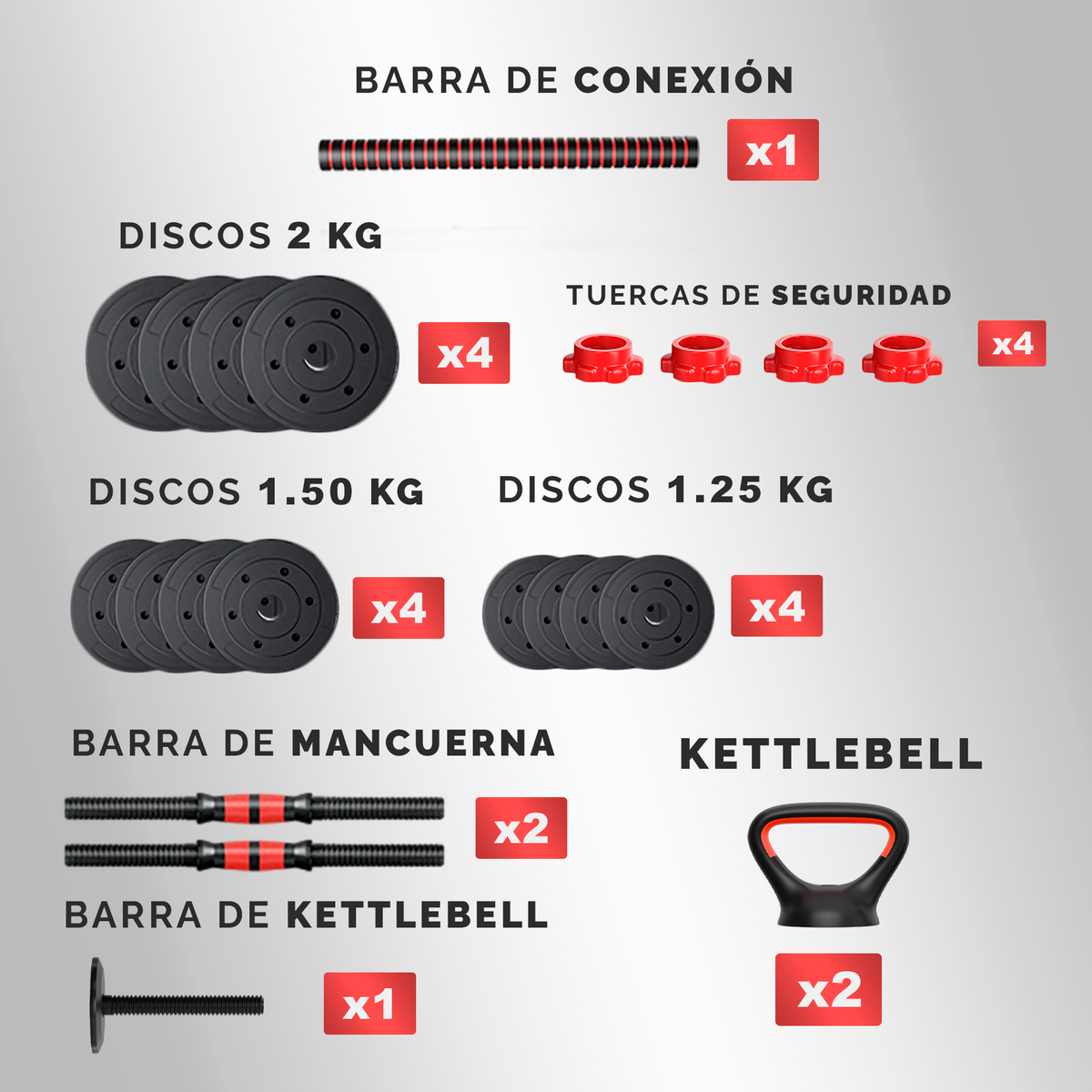 Juego de pesas ajustables