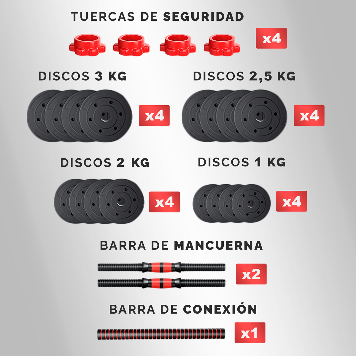 Juego de pesas ajustables
