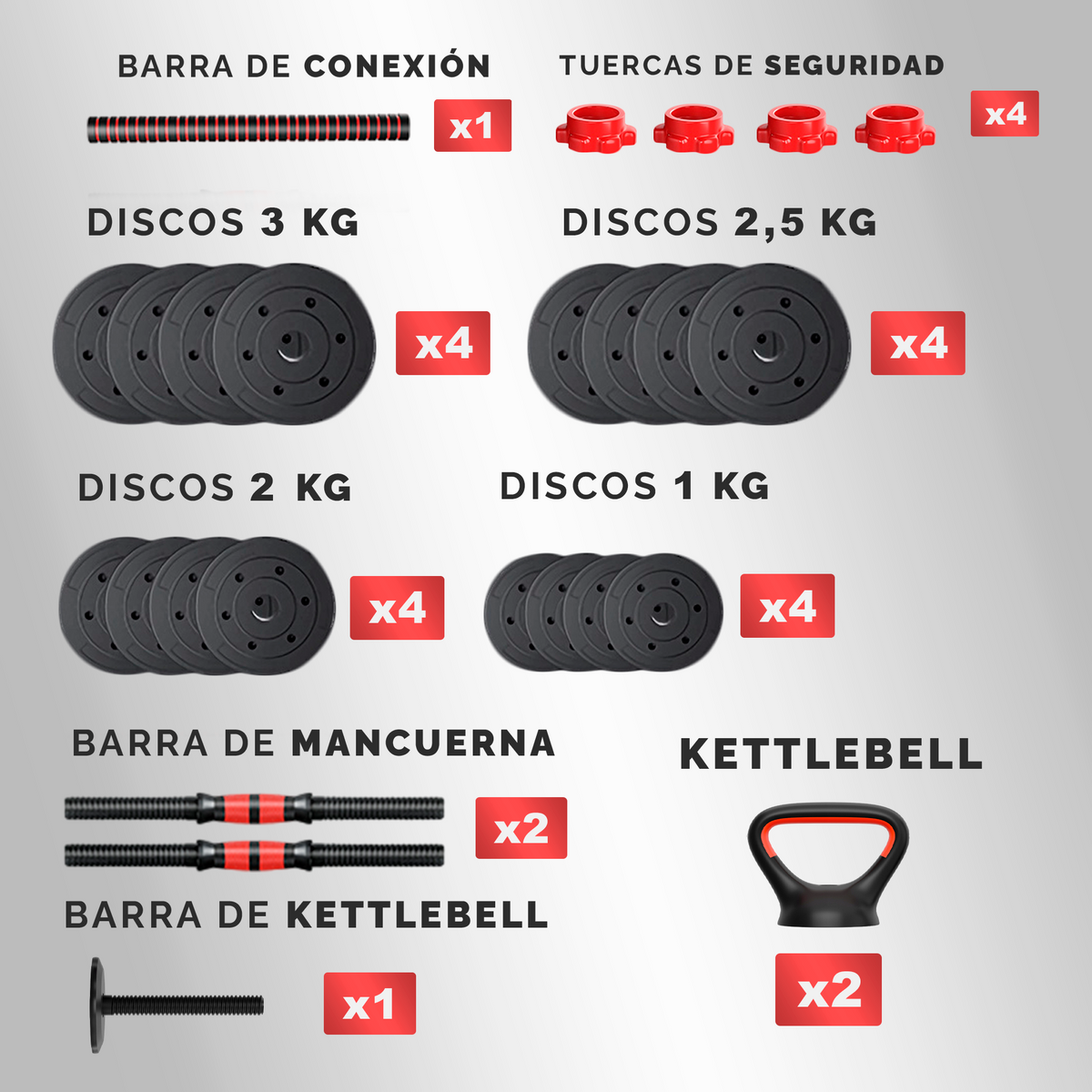 Juego de pesas ajustables