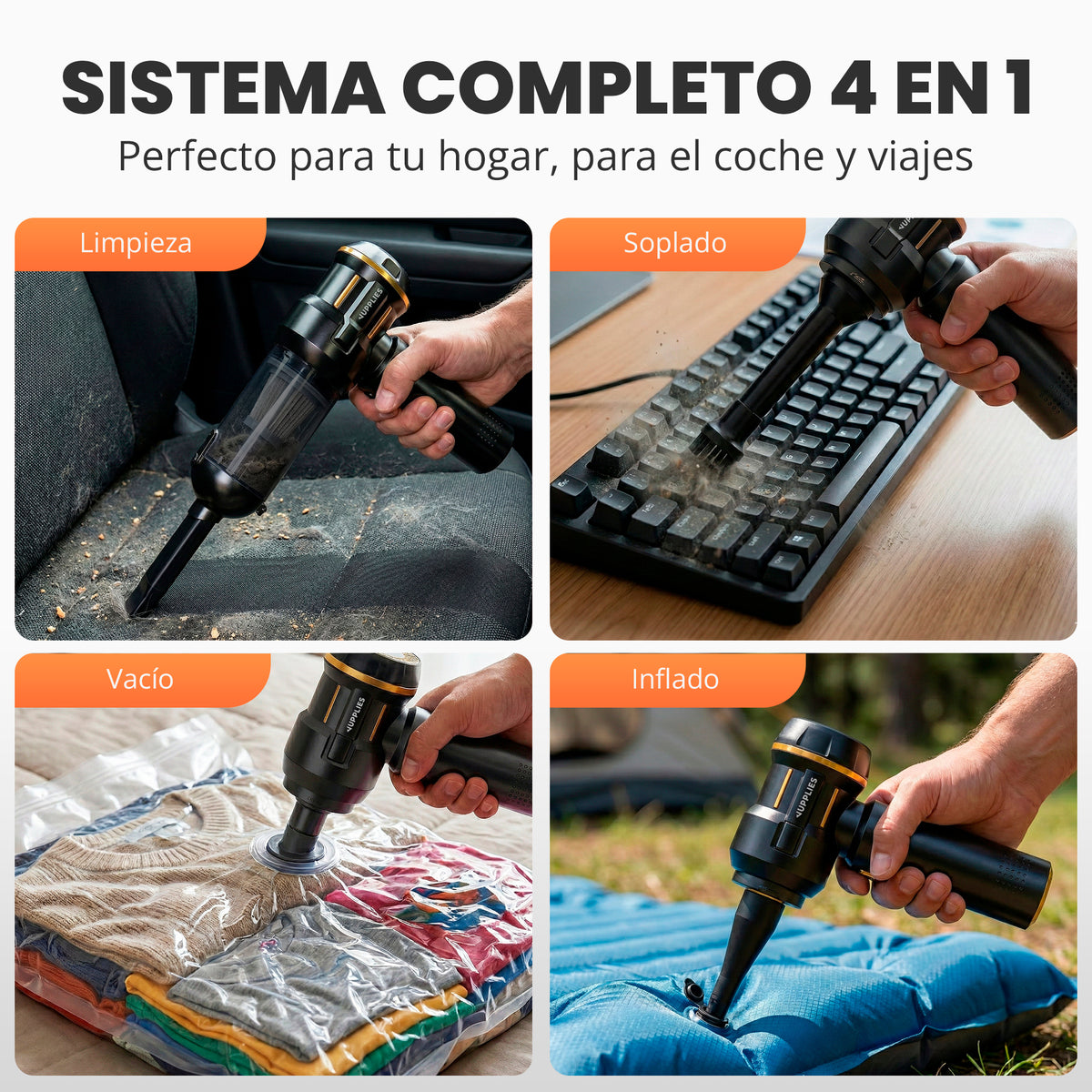 VIP - Aspiradora de mano 4-en-1 Jupplies Air