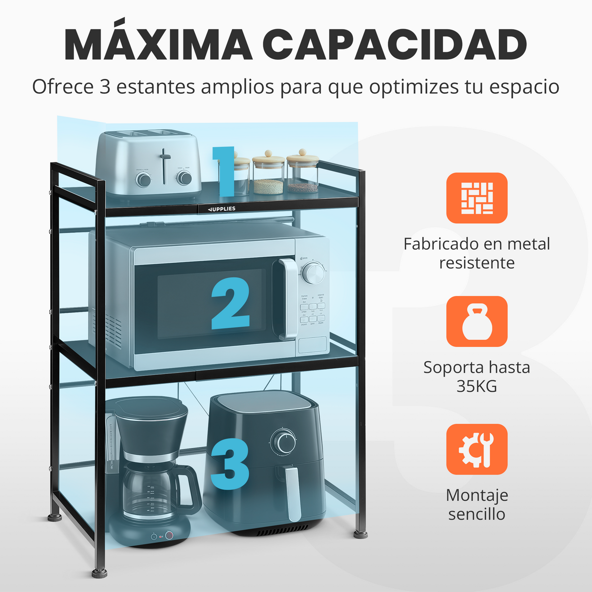 Estante de microondas doble
