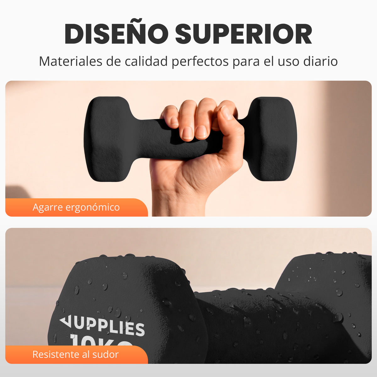 Mancuernas de neopreno - pack de 2