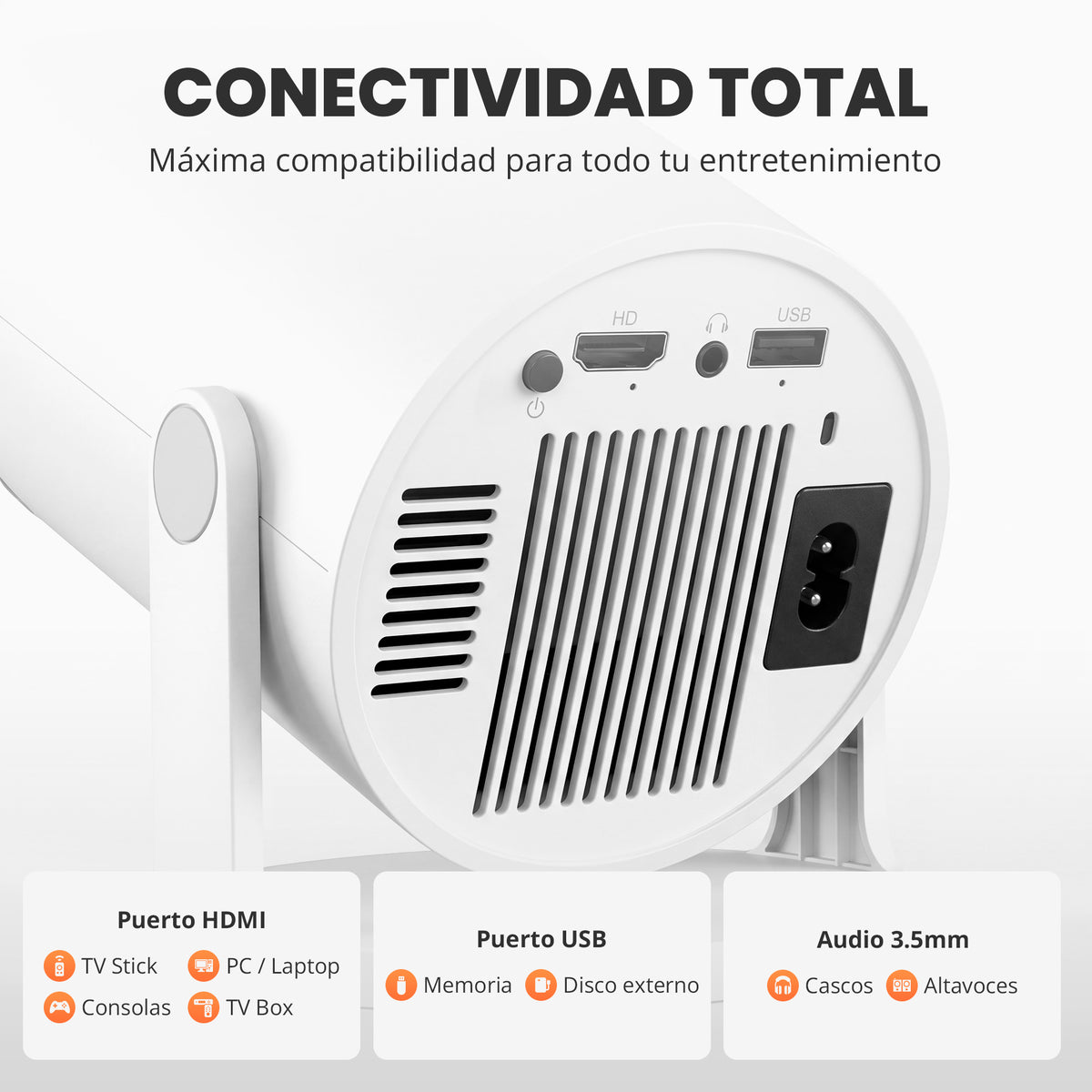 Proyector portátil Android 13 con WiFi y Bluetooth - HD 1080p - Jupplies