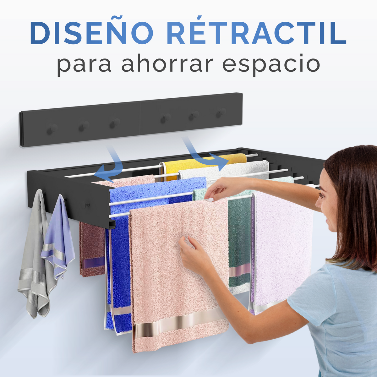 Tendedero plegable de pared con perchas - Jupplies