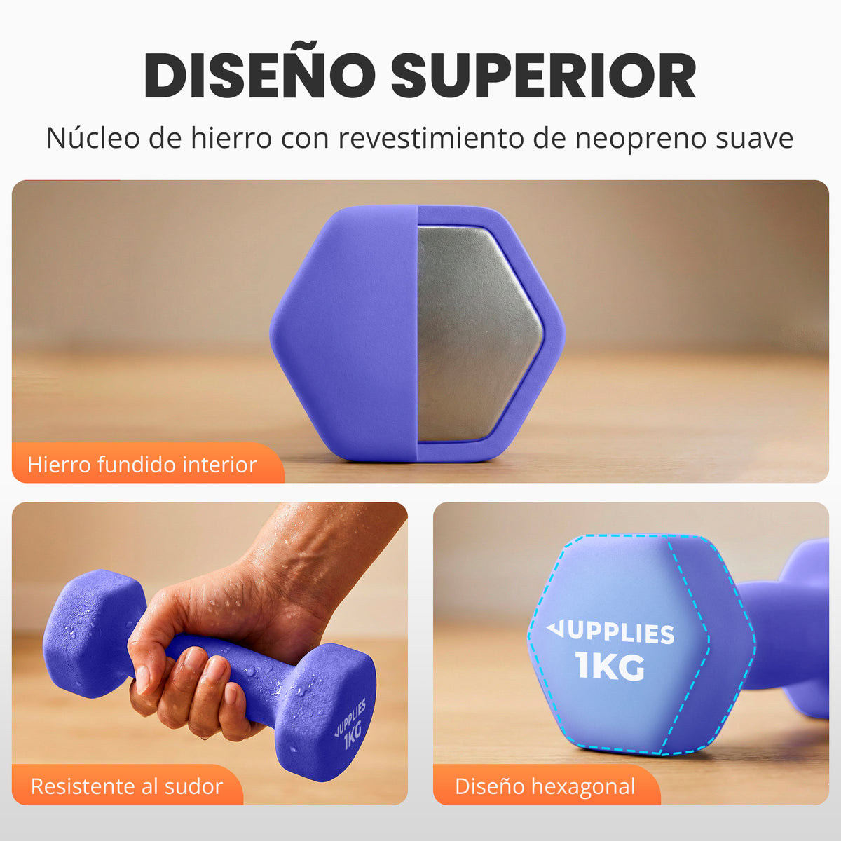 Rack + pack de mancuernas de neopreno Jupplies