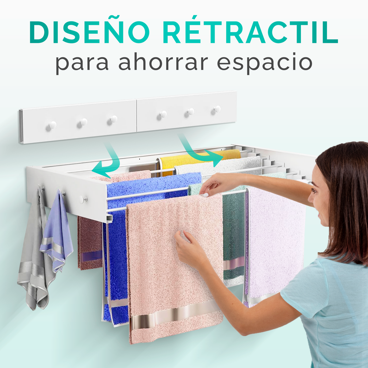 Tendedero plegable de pared con perchas - Jupplies