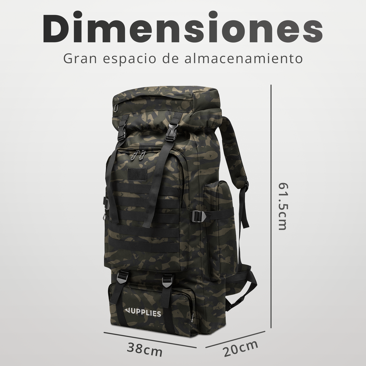 Mochila táctica profesional 80 L - Jupplies