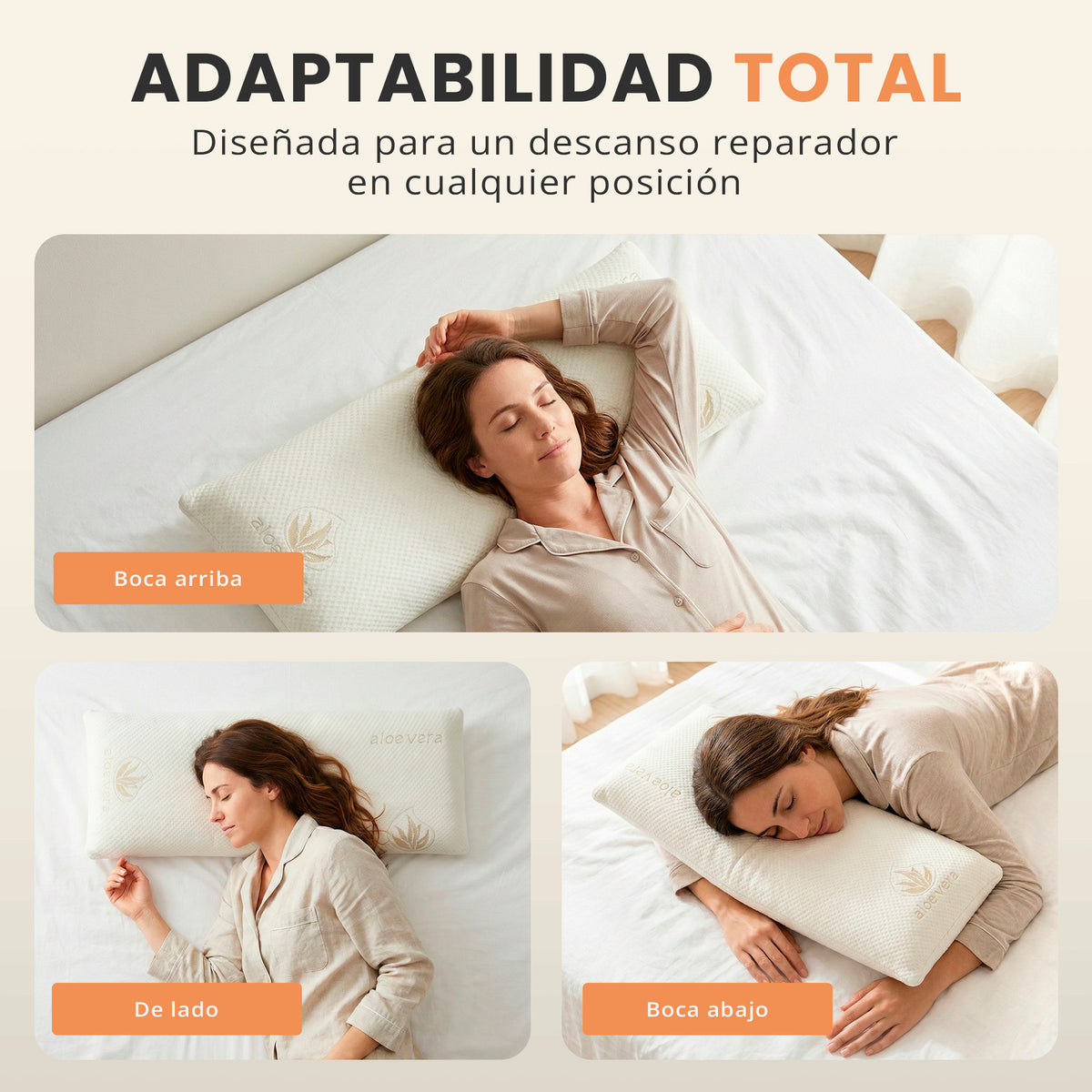 Almohada cervical ergonómica Aloe Vera
