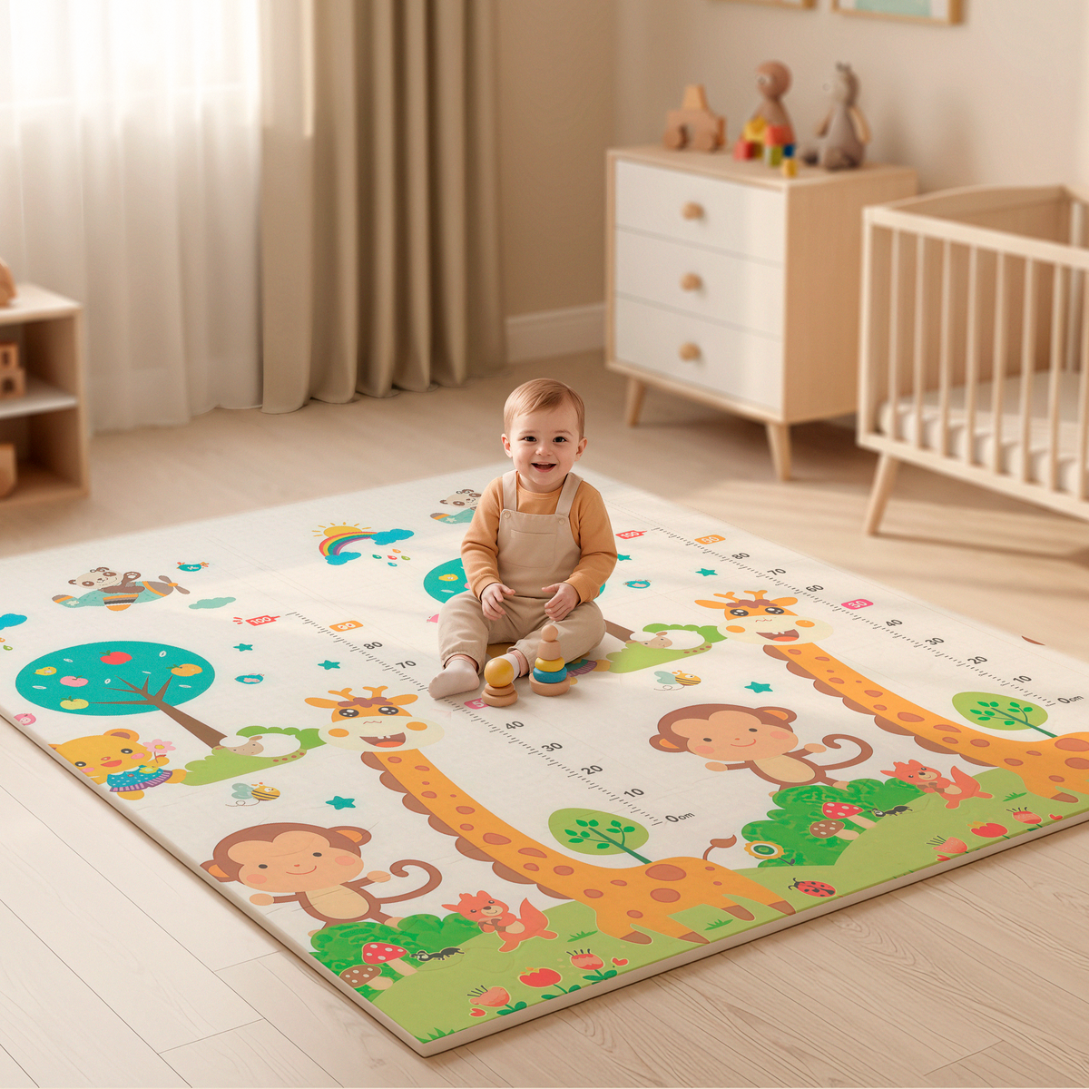 Alfombra bebé acolchada plegable (200x180cm y 1cm grosor) - Jupplies