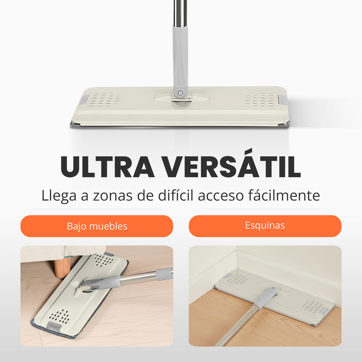 Set de mopa plana con cubo doble y repuestos de microfibra