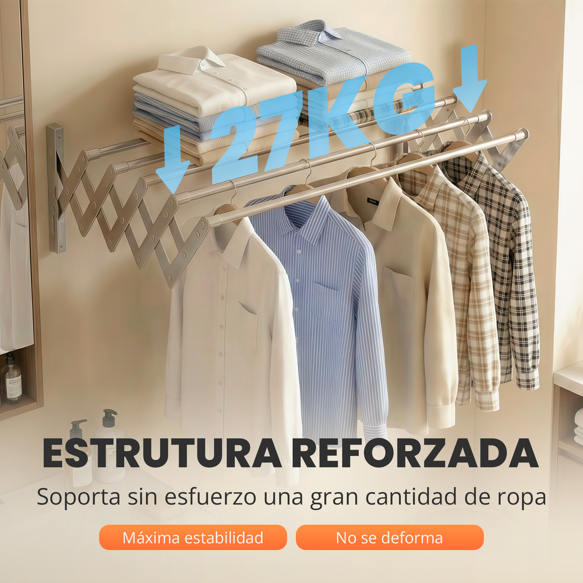 Tendedero extensible + set de pinzas