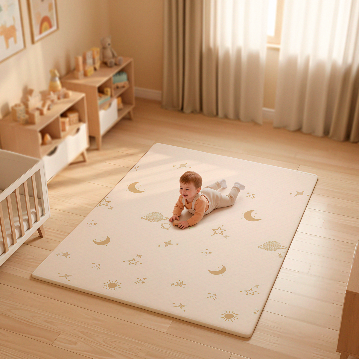 Alfombra bebé acolchada plegable (200x180cm y 1cm grosor) - Jupplies