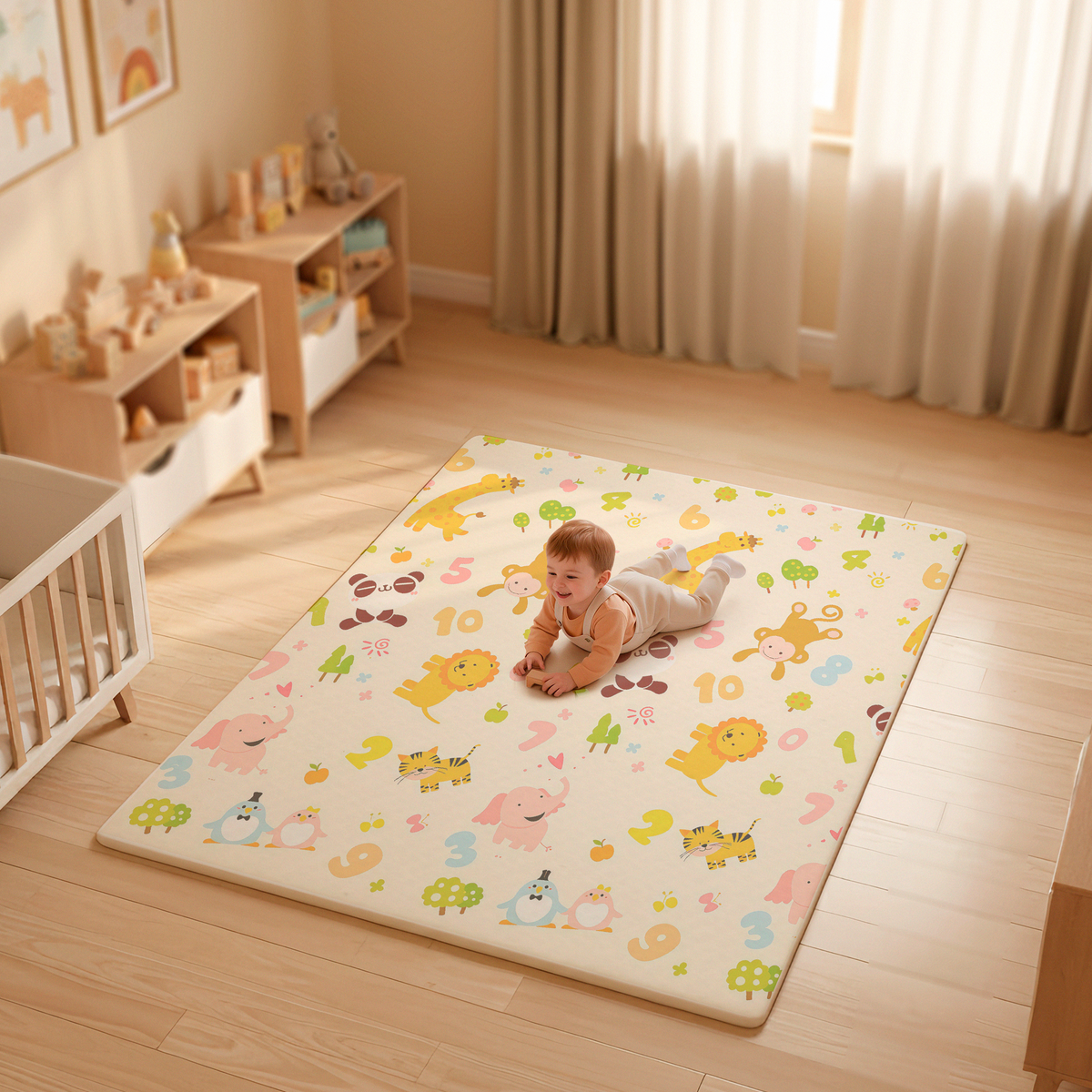 Alfombra bebé acolchada plegable (200x180cm y 1cm grosor) - Jupplies