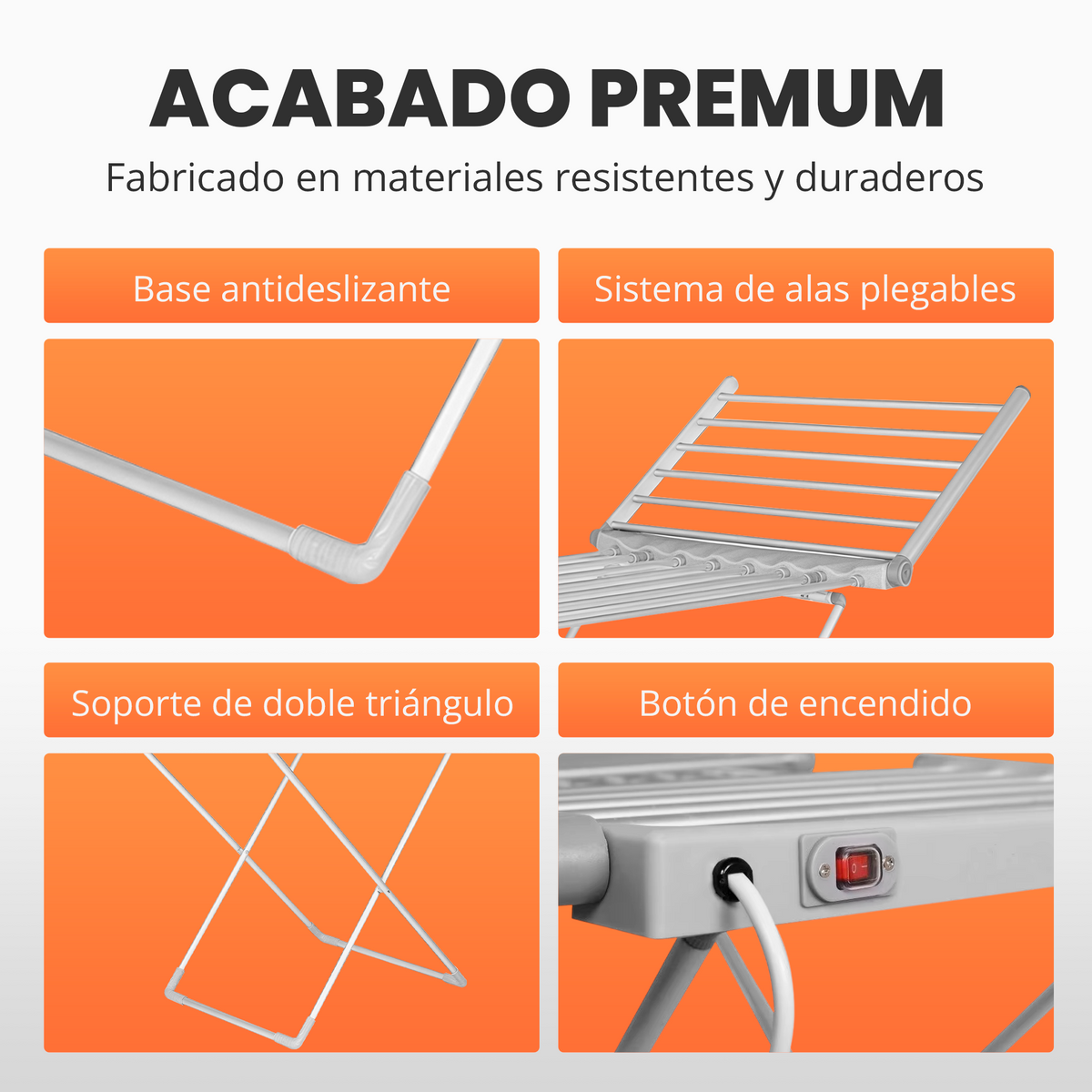 Base antideslizante y soporte de doble triangulo del tendedero