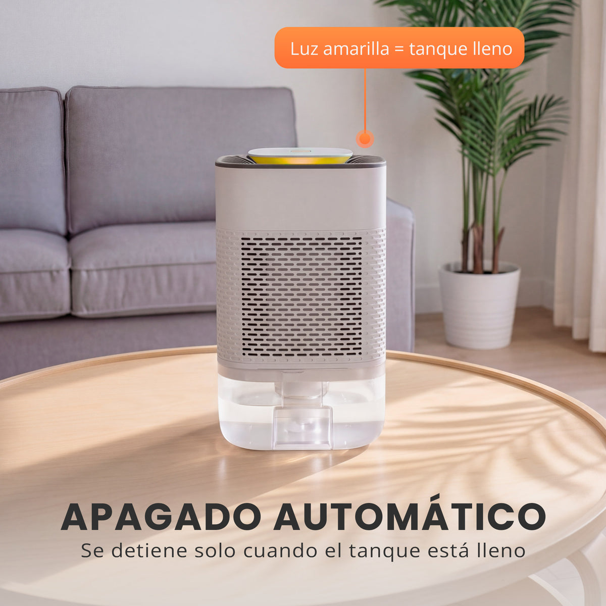 Deshumidificador silencioso 800 ml con luz LED verde - Jupplies