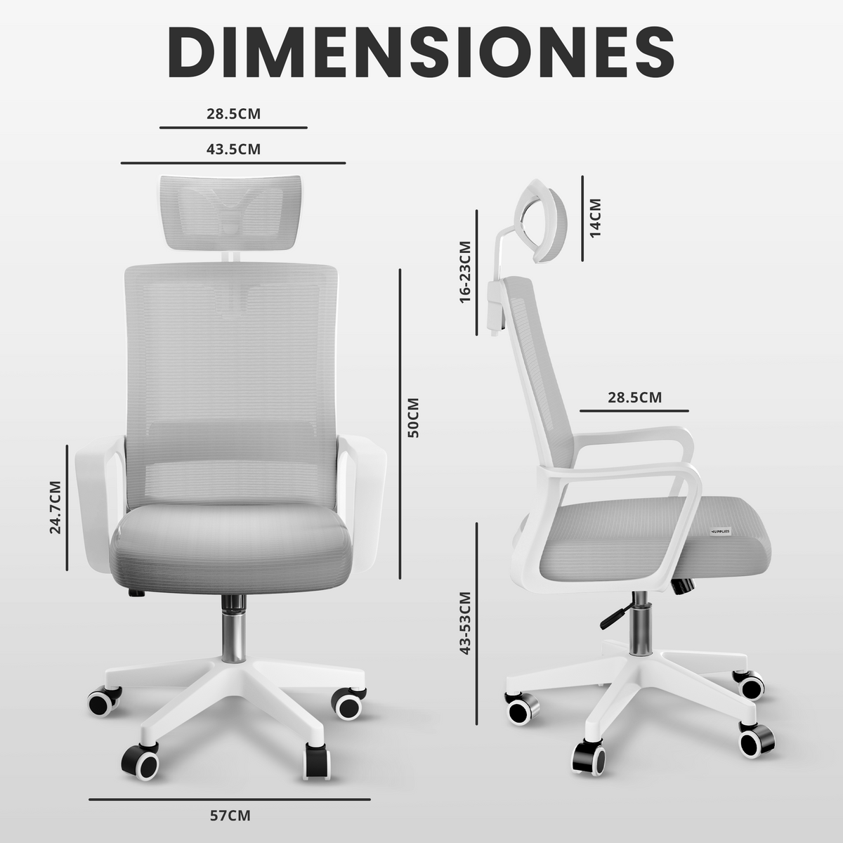 Silla escritorio ergonómica con reposacabezas