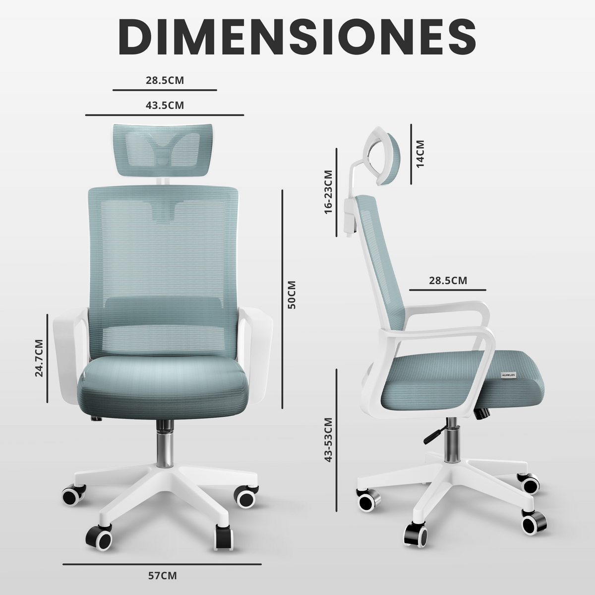 Silla escritorio ergonómica con reposacabezas