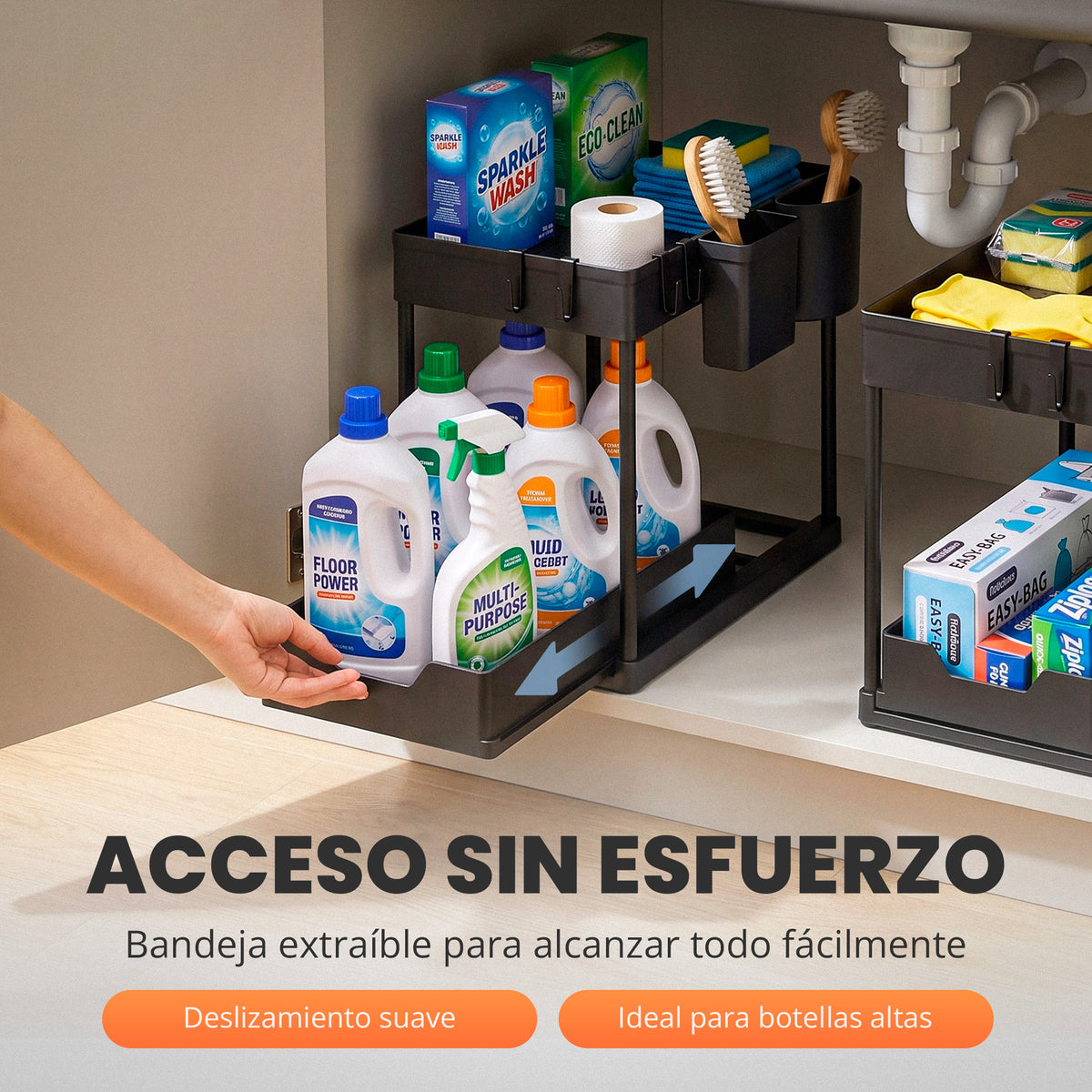 Pack de 2 organizadores para debajo del fregadero