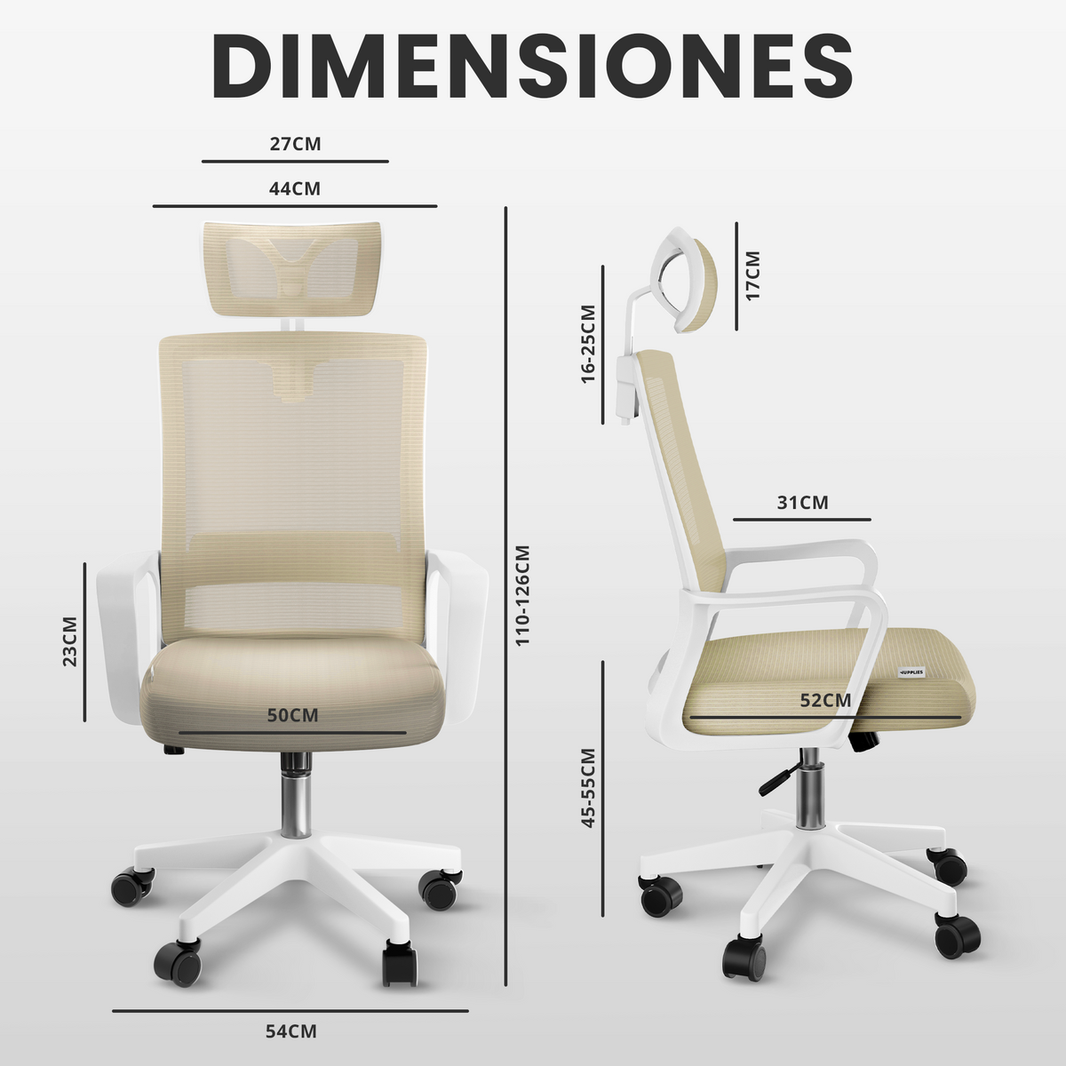 Silla escritorio ergonómica con reposacabezas