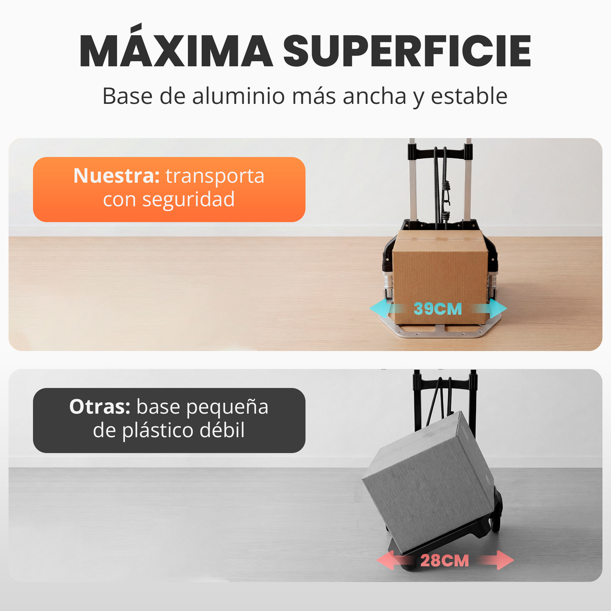 Carretilla plegable de aluminio + cuerda