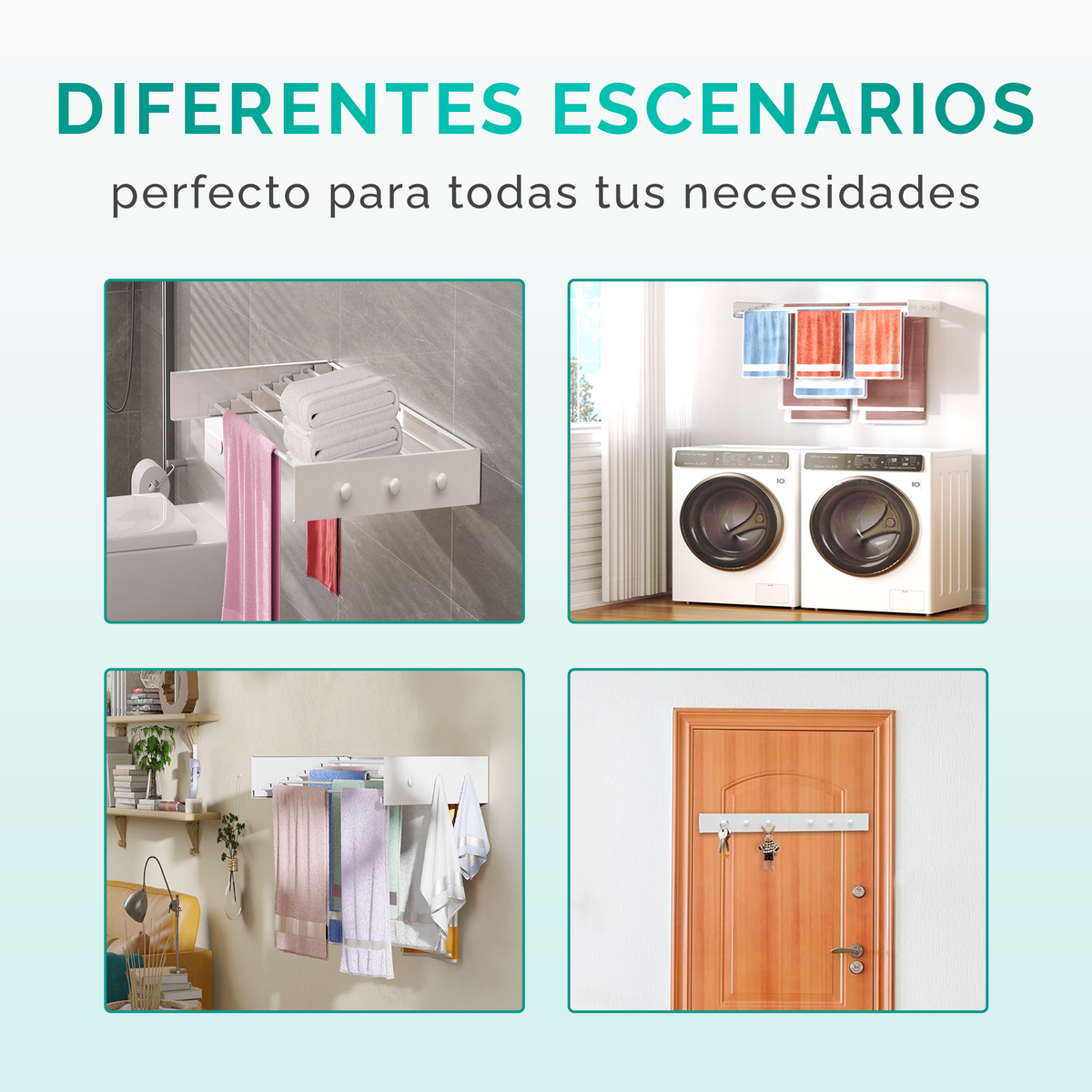 Tendedero plegable de pared con perchas - Jupplies