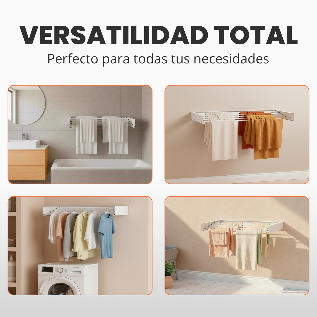 Tendedero plegable de pared - Jupplies