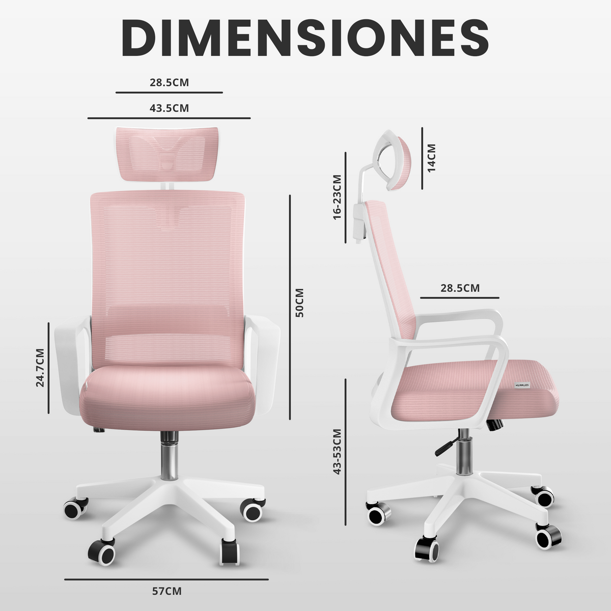 Silla escritorio ergonómica con reposacabezas