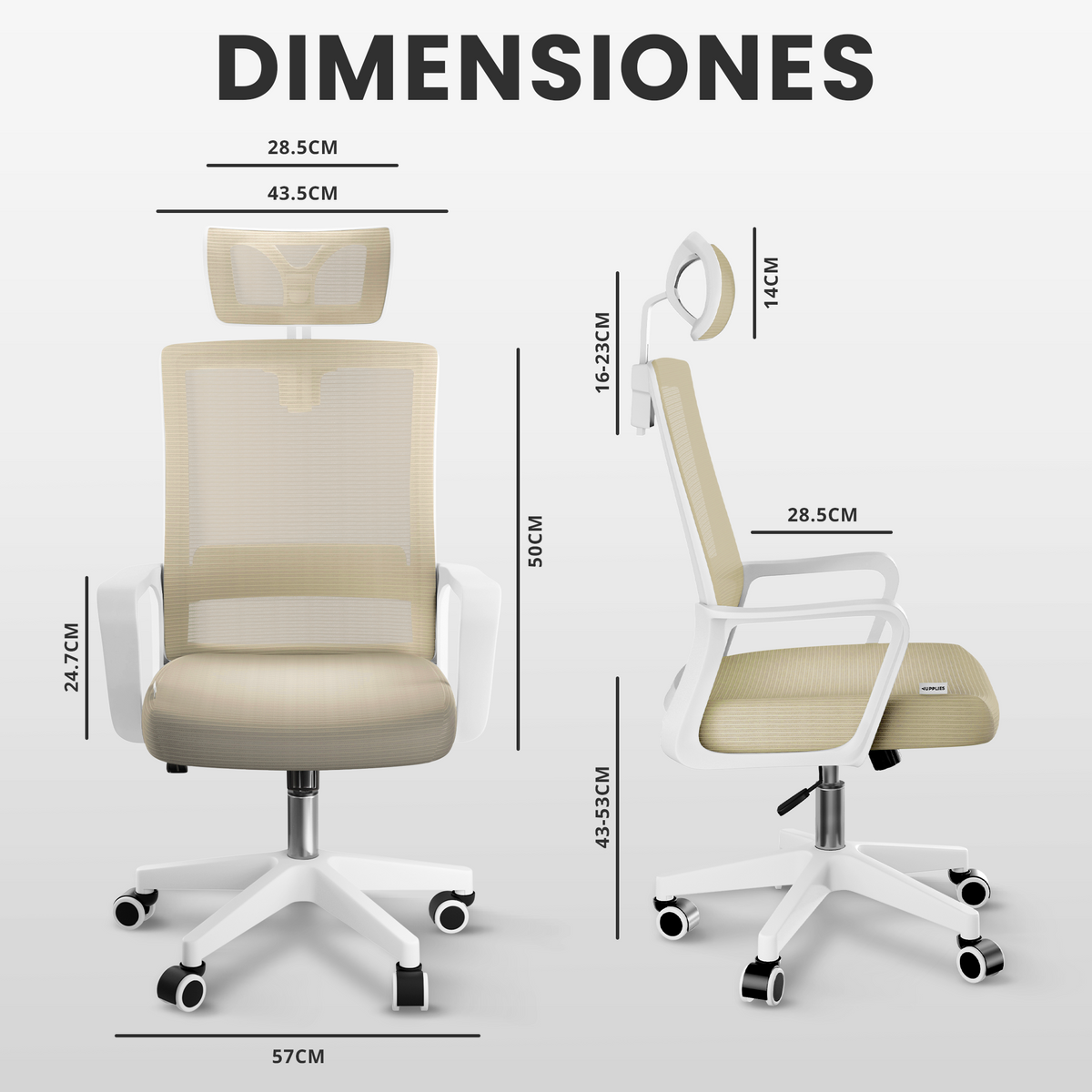 Silla escritorio ergonómica con reposacabezas