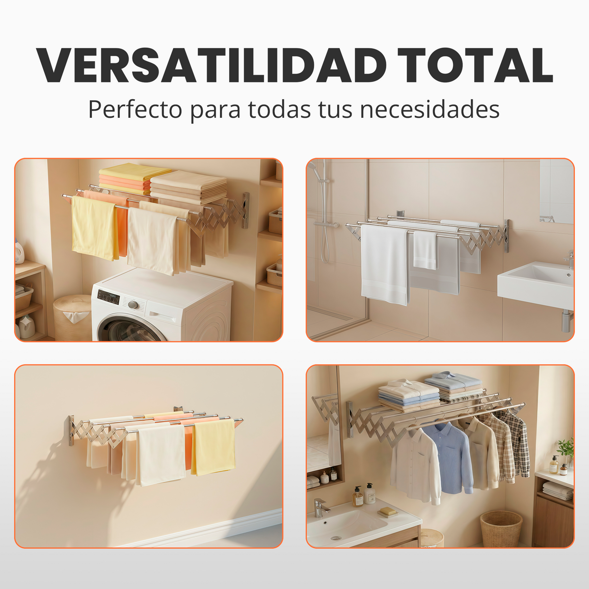 Tendedero extensible + set de pinzas