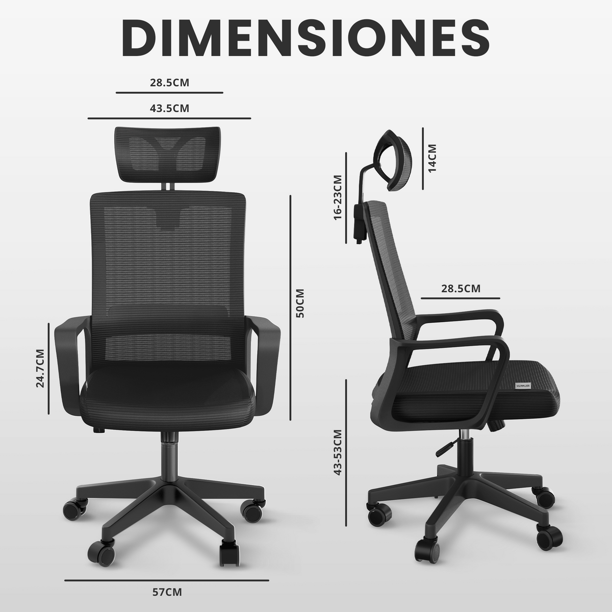 Silla escritorio ergonómica con reposacabezas