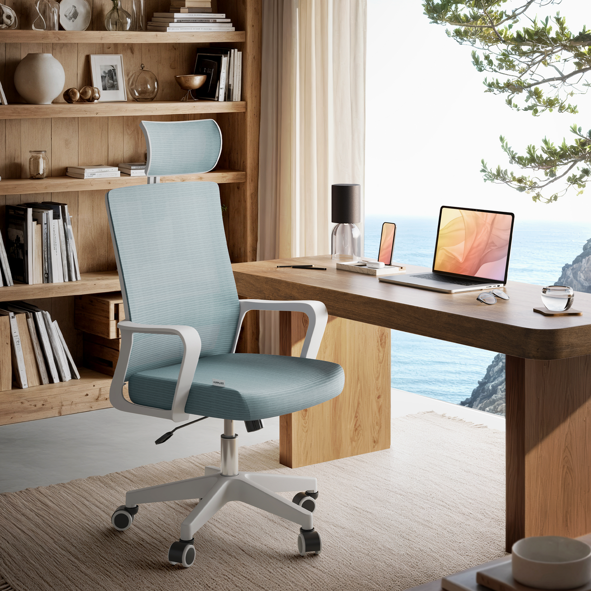 Silla escritorio ergonómica con reposacabezas