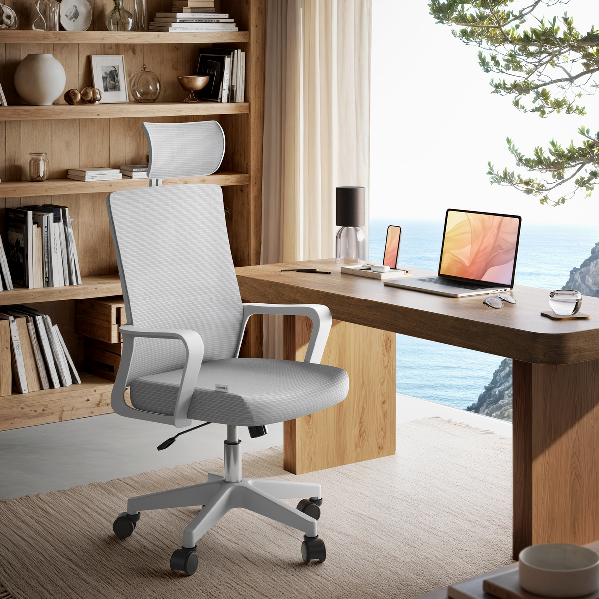 Silla escritorio ergonómica con reposacabezas