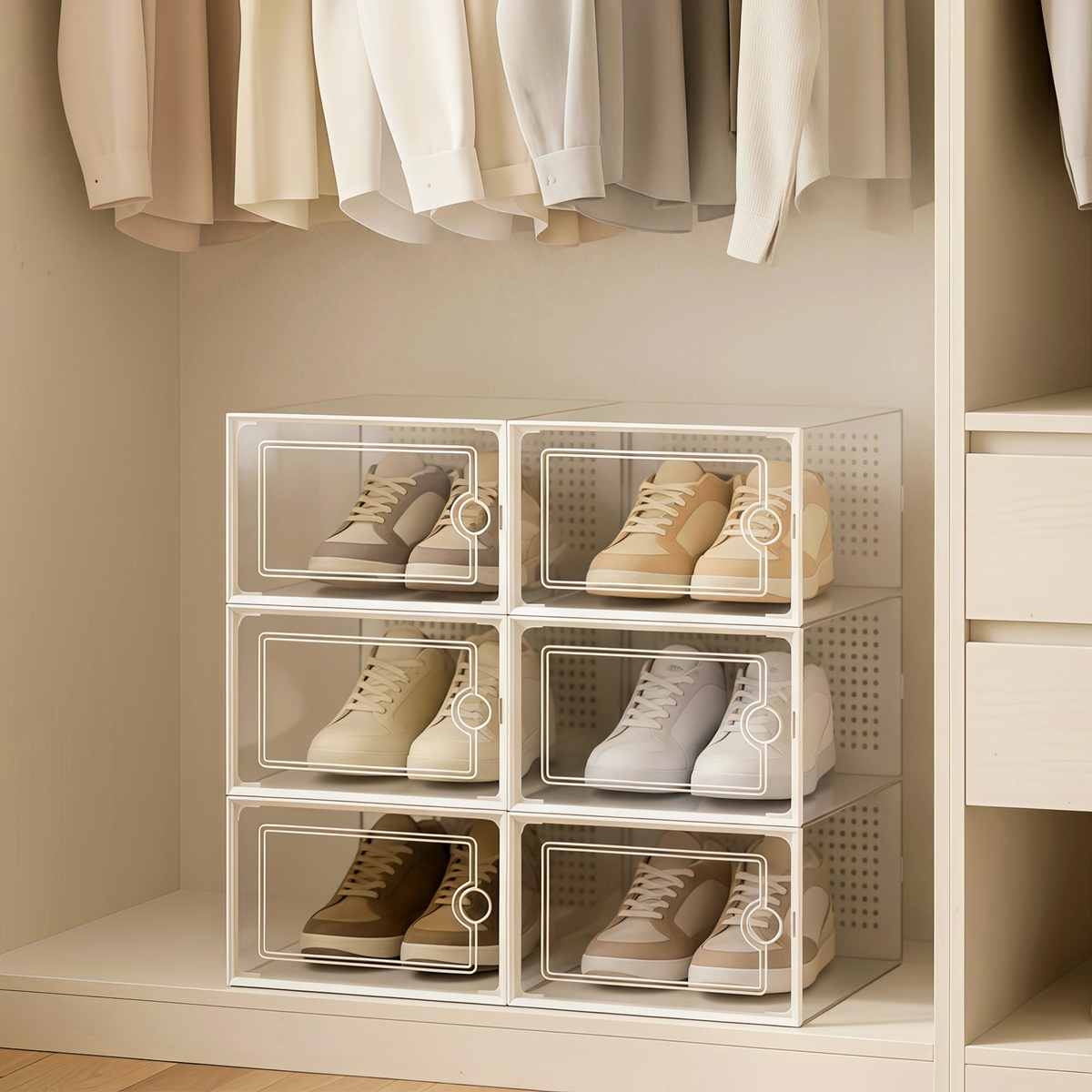 Cajas de zapatos apilables