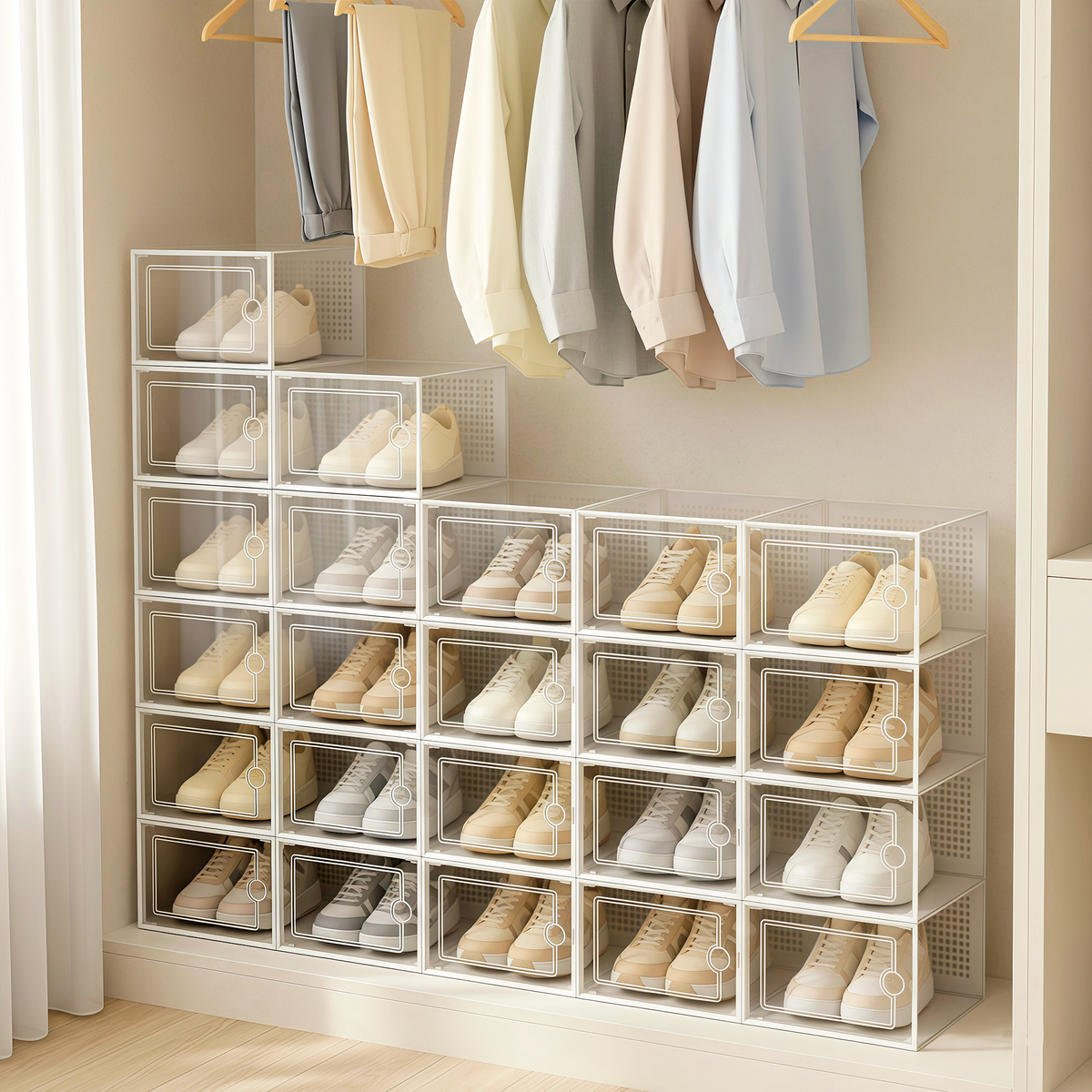 Cajas de zapatos apilables