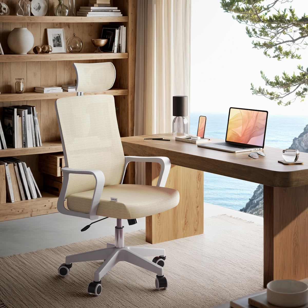Silla escritorio ergonómica con reposacabezas