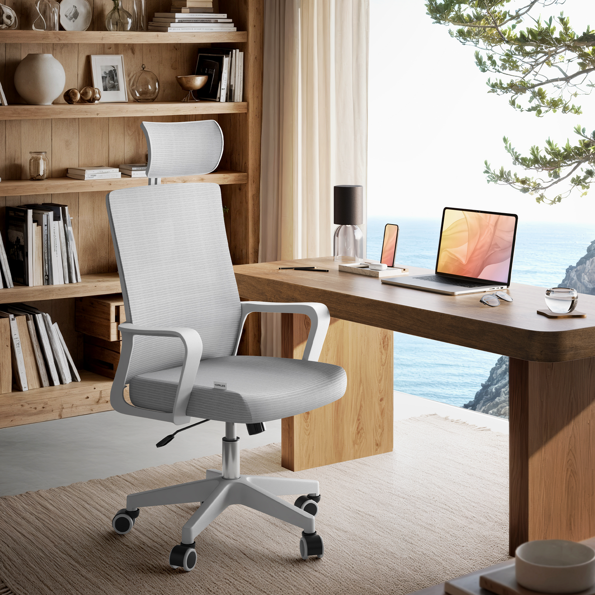 Silla escritorio ergonómica con reposacabezas