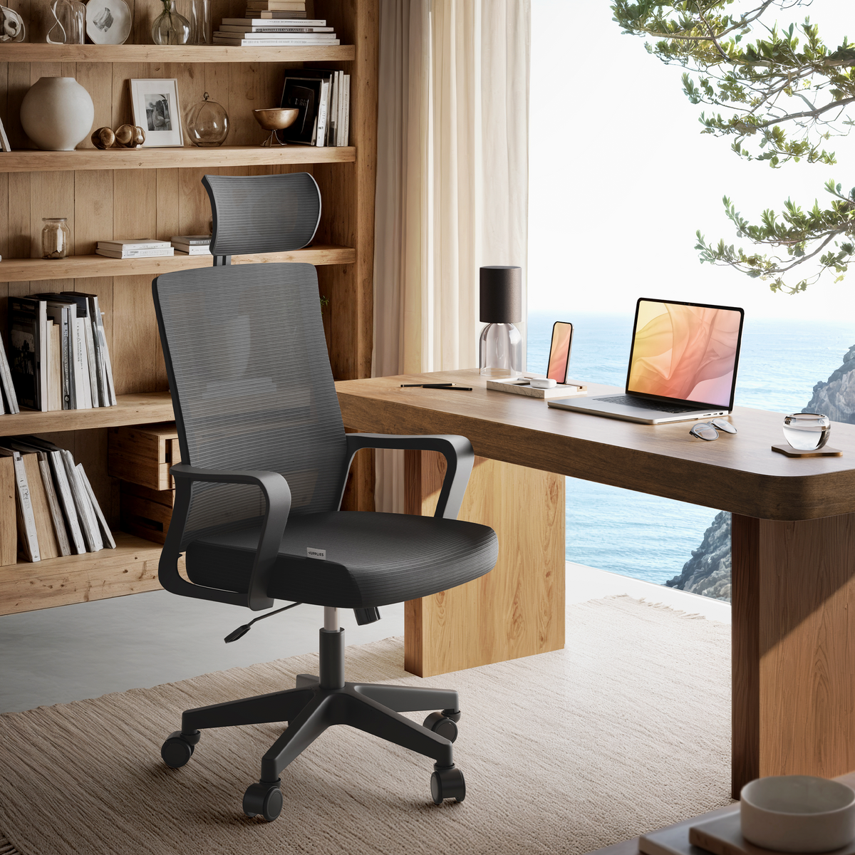 Silla escritorio ergonómica con reposacabezas