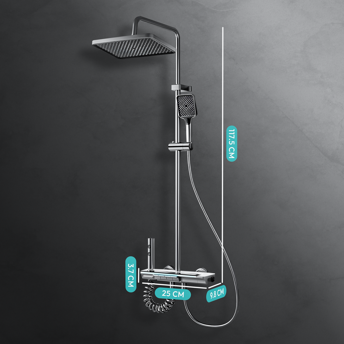 Set de ducha de lujo con control de temperatura y iluminación LED