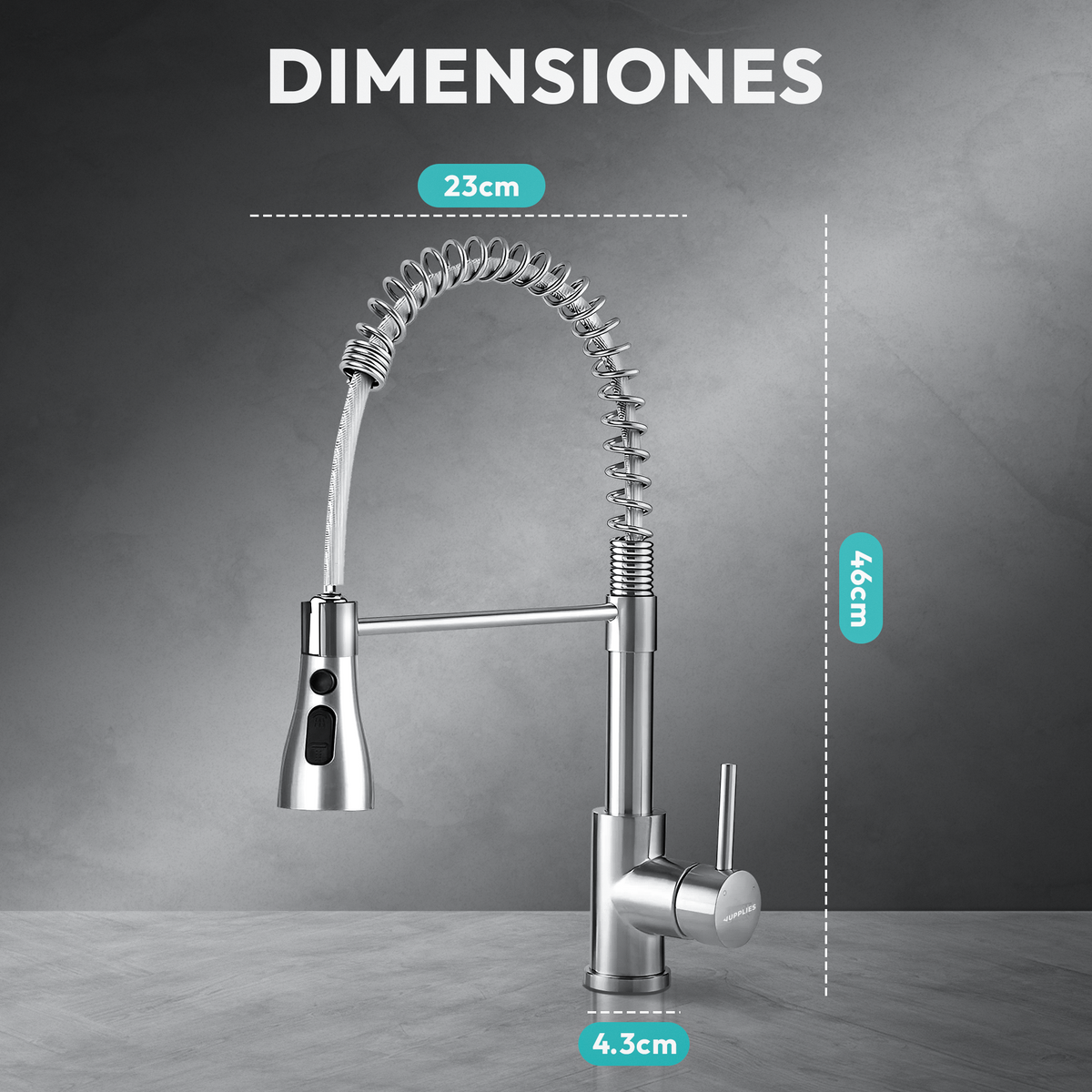VIP - Grifo de cocina profesional extraíble y giratorio - Jupplies