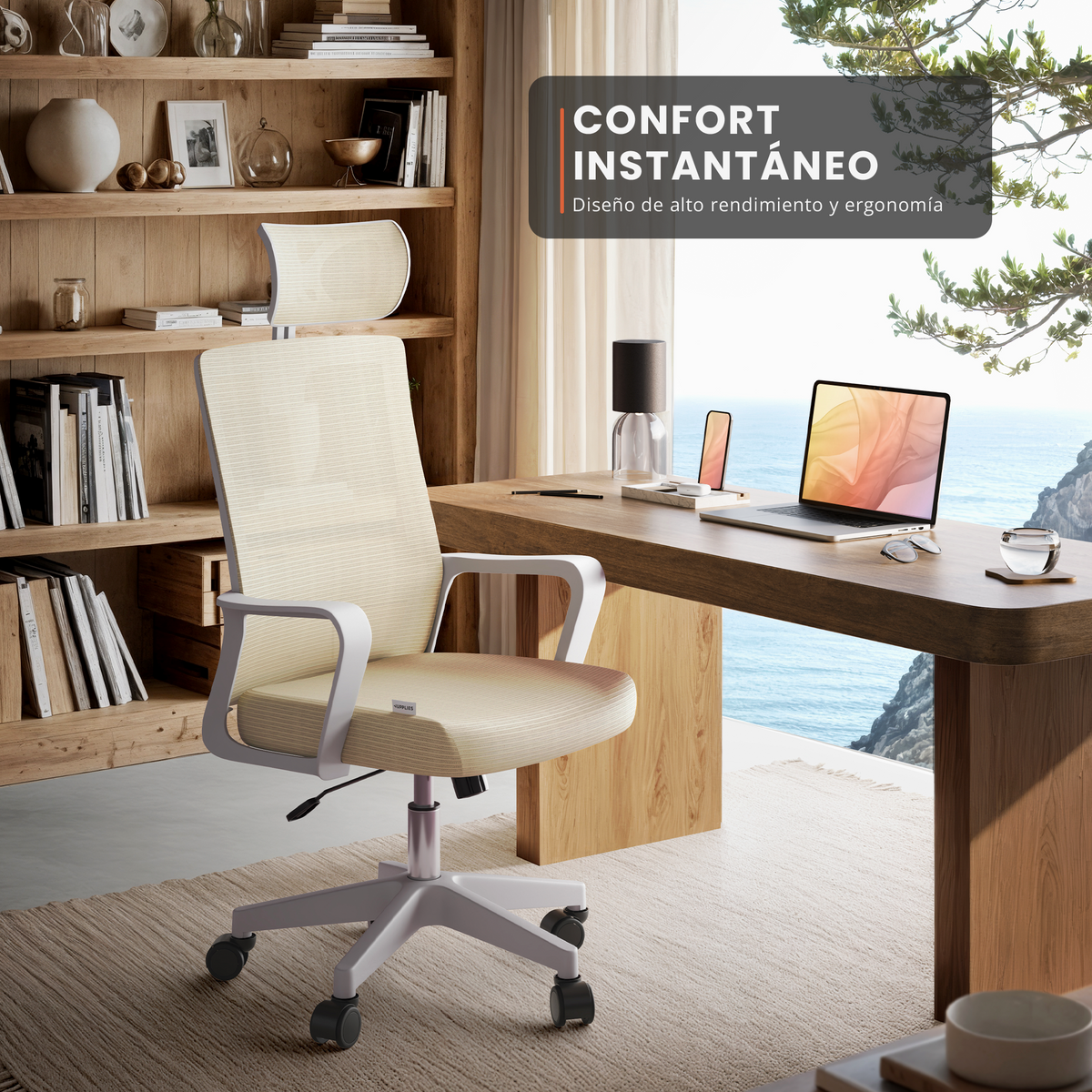 Silla escritorio ergonómica con reposacabezas