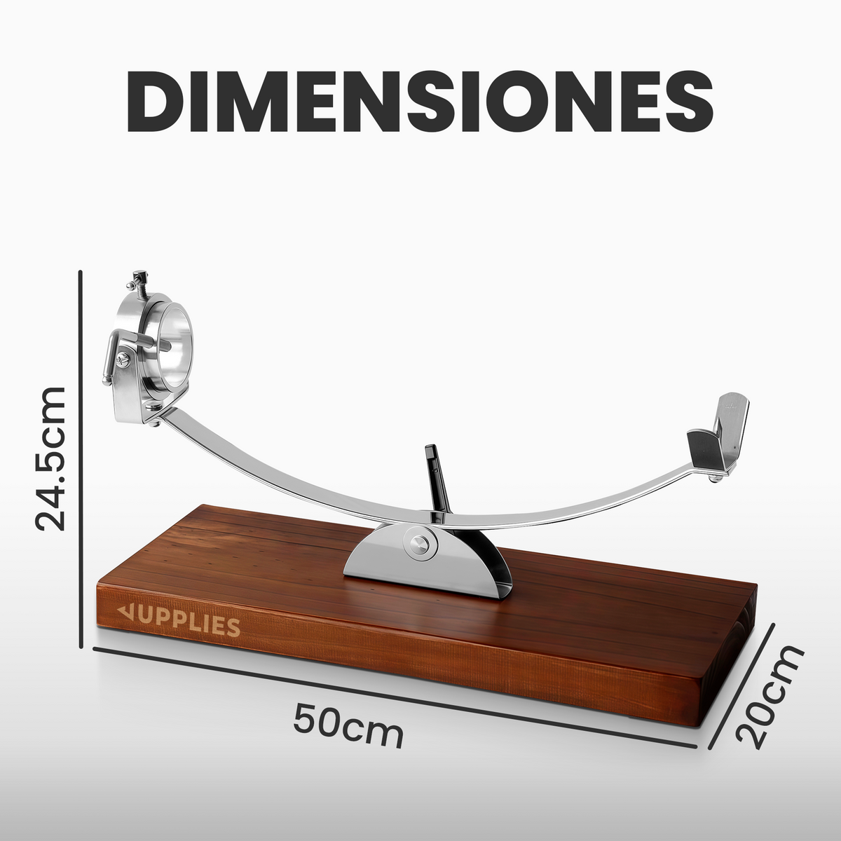 Jamonero premium Jupplies con cuchillo y afilador – sistema giratorio y basculante