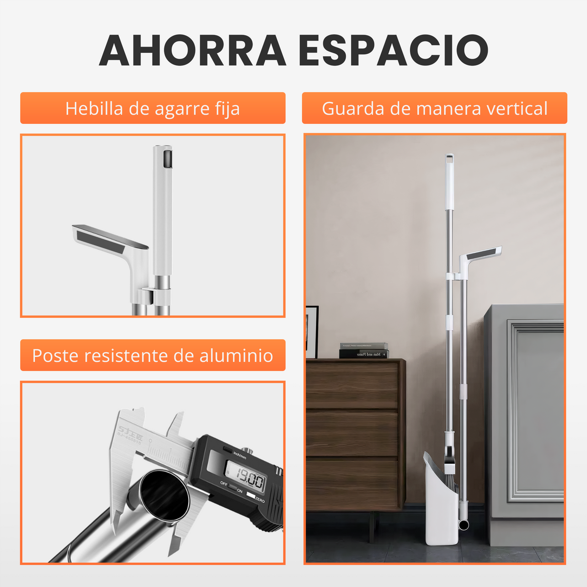 Escoba 3 en 1 - recogedor + función oculta