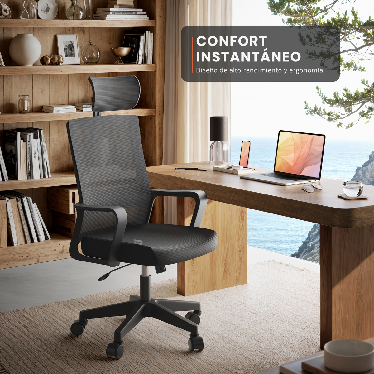 Silla escritorio ergonómica con reposacabezas
