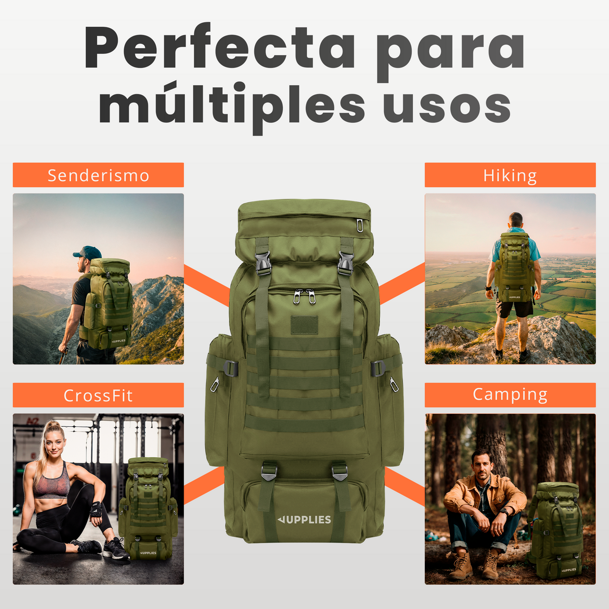 Mochila táctica profesional 80 L - Jupplies